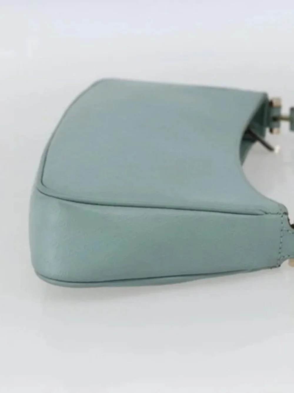 GUCCI Micro GG Canvas Shoulder Bag Leather Light Blue Gold 001 5155 Auth 173651 - Picture 5 of 16